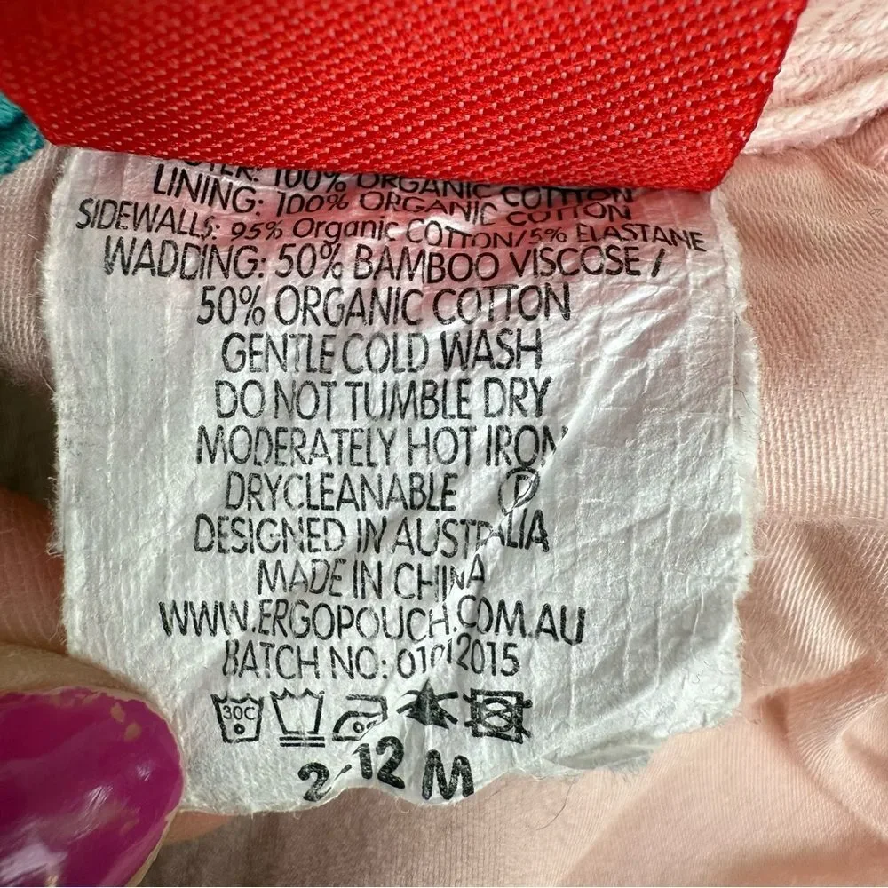 ErgoPouch Sleep Suit Bag (1.0 tog) Size 2-12 months Pink Leaf